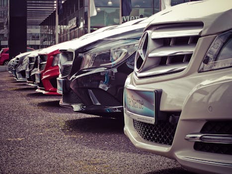 pexels-photo-164634-164634 Luxury cars lined up at an outdoor dealership, showcasing sleek designs.